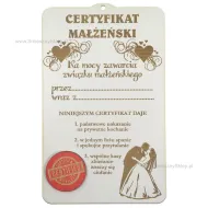 Deseczka - Certyfikat Małżeński (para i serca)