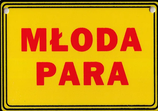 Tabliczka żółta - Młoda para