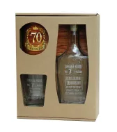 Karafka + szklanka whisky - Zmiana kodu na 7 z przodu. 70 urodziny (tekst grawerowany)