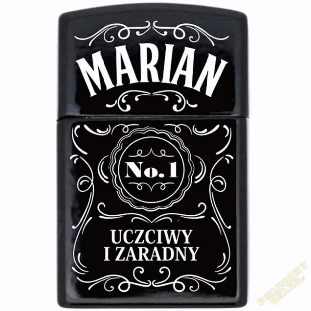 Zapalniczka z imieniem - Marian No.1 uczciwy i zaradny (czarna)