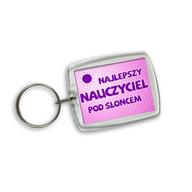 Brelok akrylowy (różowy) - Najlepszy Nauczyciel pod słońcem