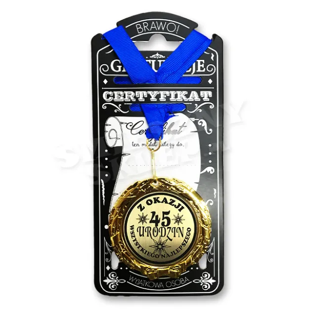 Medal w folii - Z okazji 45 urodzin - Wszystkiego Najlepszego