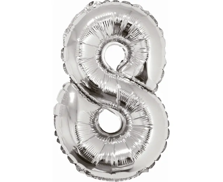 Balon foliowy - 8 srebrny (duży - 80 cm) - na hel