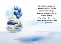 Karnet 3K - W dniu urodzin (auto niebieskie) - 2