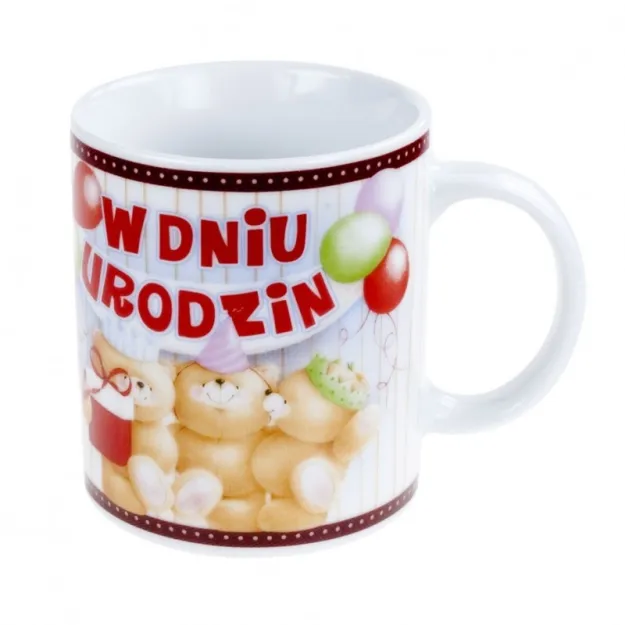 Kubek Kukartka - W dniu urodzin - Snów kwiatami pachnących, myśli lekkich  jak motyle, ... 