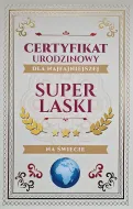 Karnet - Certyfikat urodzinowy super Laski