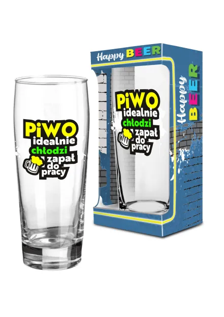 Szklanka do piwa - Piwo idealnie chłodzi zapał do pracy