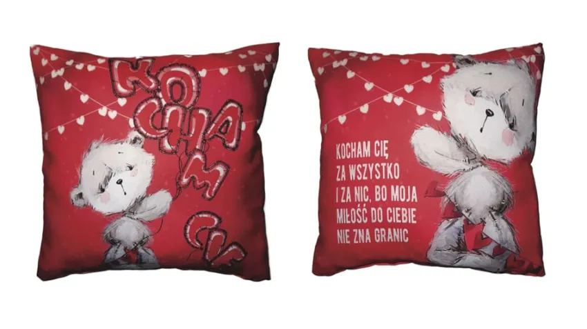 Poduszka śr. - Kocham cię / ... za wszystko i za nic, bo moja miłość do Ciebie nie zna granic