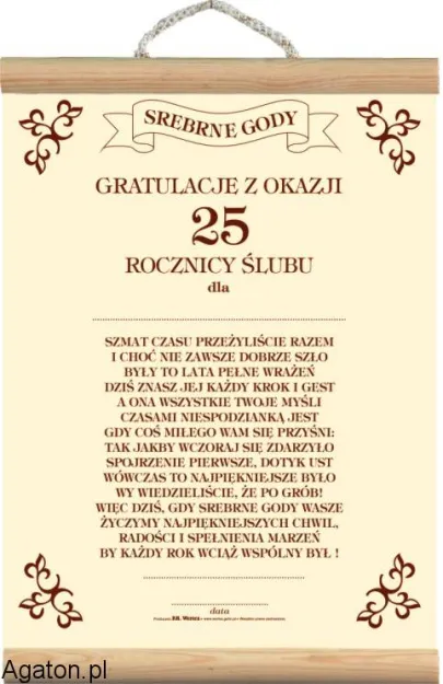 Dyplom - 25 Rocznica Ślubu