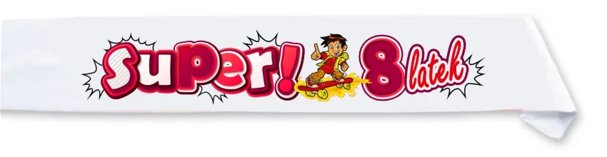 Szarfa dziecięca - Super! 8 latek