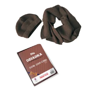 Zestaw dla Dziadka (brązowy) - Szalik i czapka