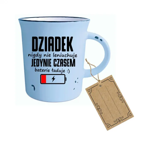 Kubek garnuszek BO - Dziadek nigdy nie leniuchuje, jedynie czasem baterie ładuje :)