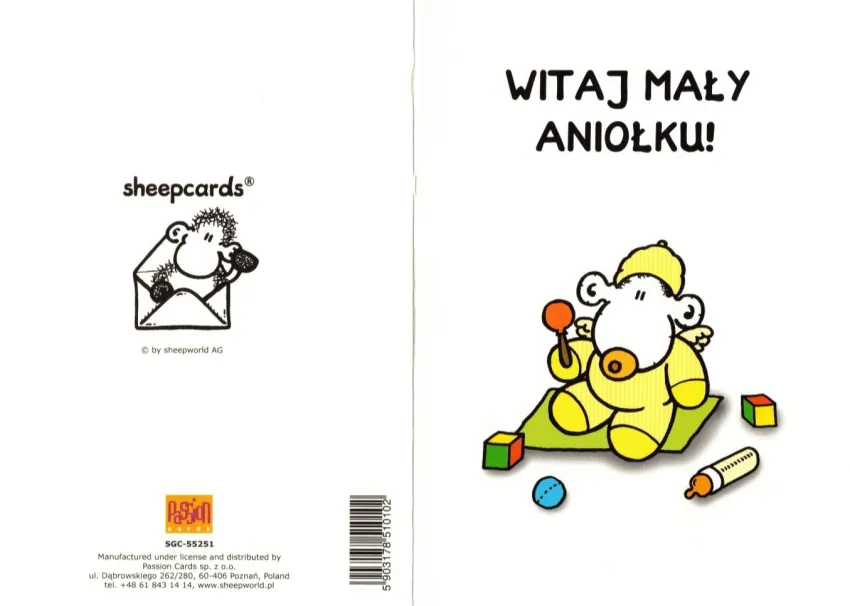 Karnet Sheepworld - Witaj mały aniołku!