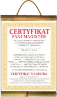 Dyplom z bambusem A - Certyfikat Pani Magister