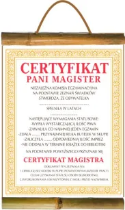 Dyplom z bambusem - Certyfikat Pani Magister