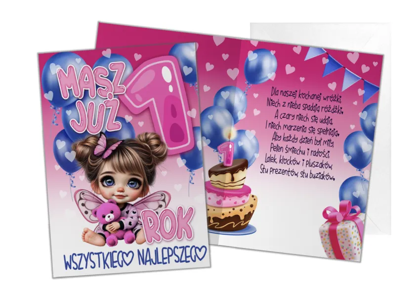 Kartka C5 - Masz już 1 rok wszystkiego najlepszego