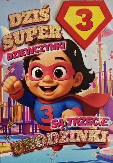 Karnet 3K - Dziś super dziewczynki są trzecie urodzinki