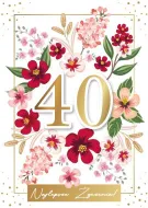 Karnet 3D z życzeniami - 40 Najlepsze życzenia (kwiaty)