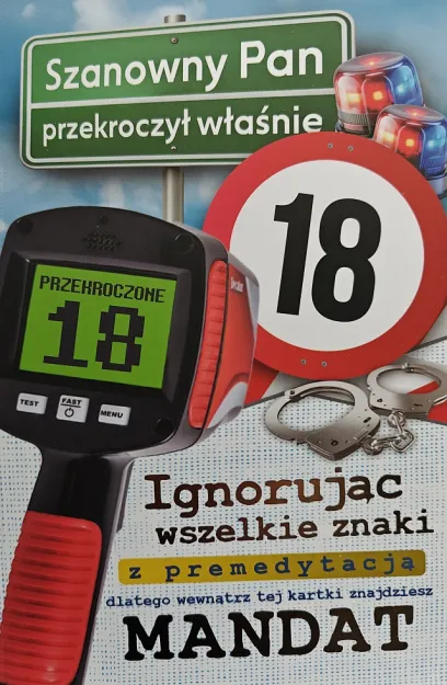 Karnet + mandat - Szanowny Pan przekroczył właśnie 18
