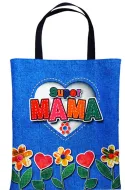 Torba kolorowa - Super Mama (niebieska)