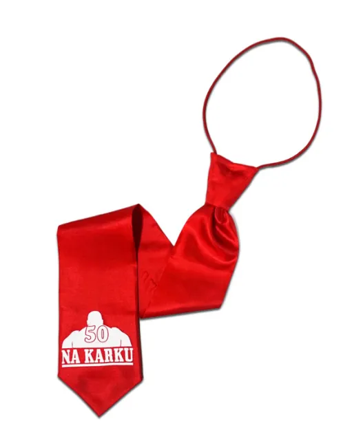 Krawat czerwony - 50 na karku