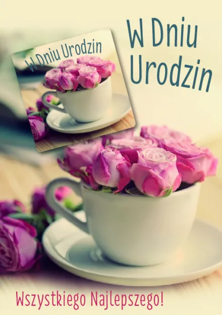 Karnet z magnesem - W dniu urodzin wszystkiego najlepszego!
