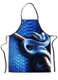 Fartuch kuchenny egzotic - Wąż (niebieski)