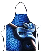 Fartuch kuchenny egzotic - Wąż (niebieski)