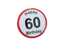 Badgie przypinka - 60 Happy Birthday