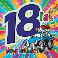Podkładka magnetyczna - 18 lat. Happy birthday! (samochód))