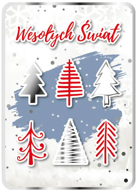 Karnet 3D z życzeniami - Wesołych Świąt