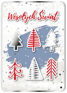 Karnet 3D z życzeniami - Wesołych Świąt
