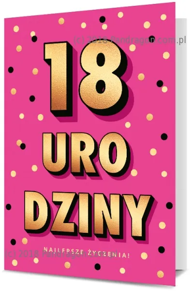 Karnet B6 - 18 urodziny najlepsze życzenia
