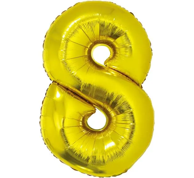 Balon foliowy - 8 złoty (duży - 80 cm) - na hel