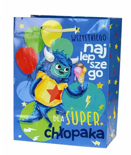 Torebka Kukartka M - Wszystkiego najlepszego dla super Chłopaka