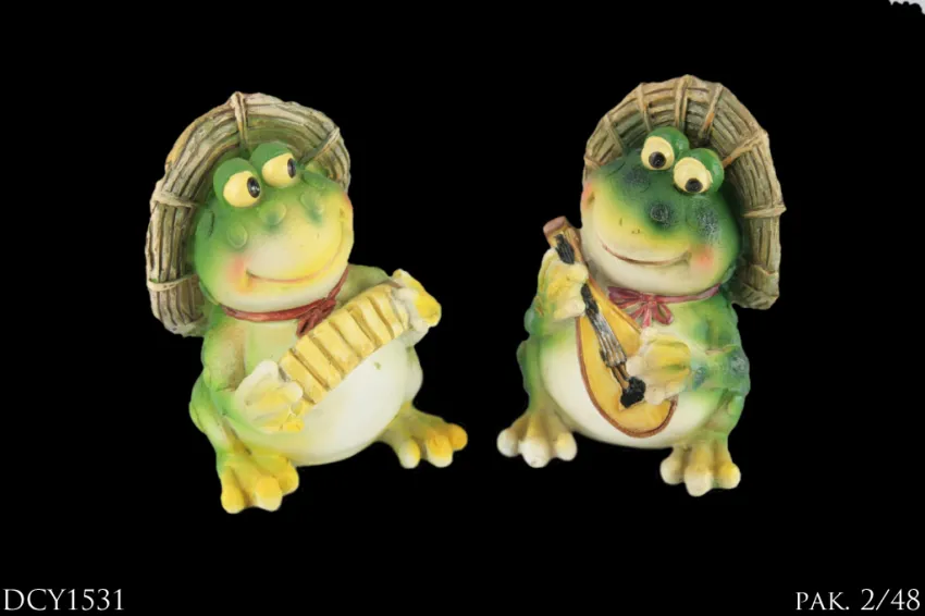Figurka - Żaba w kapeluszu z mandoliną