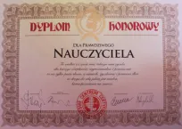 Dyplom honorowy Kukartka - Dla prawdziwego Nauczyciela - 2