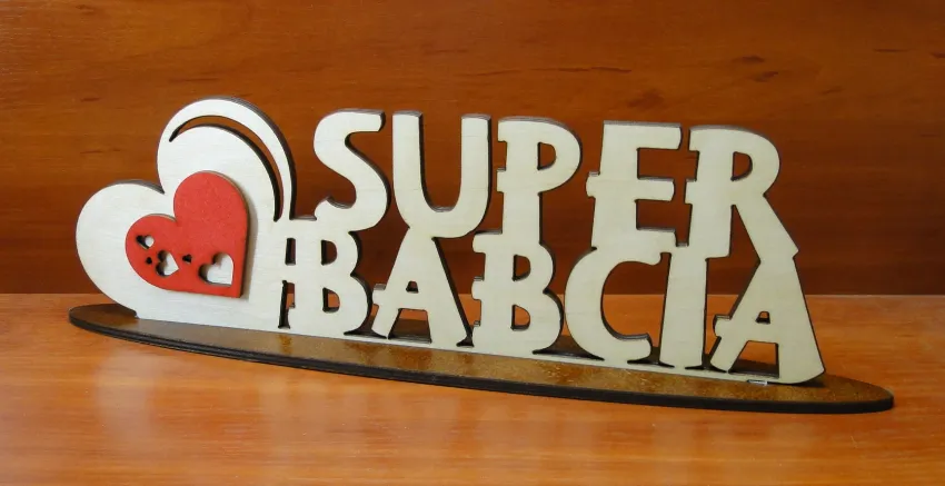 Drewniany stojak - Super Babcia
