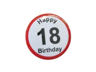 Badgie przypinka - 18 Happy Birthday