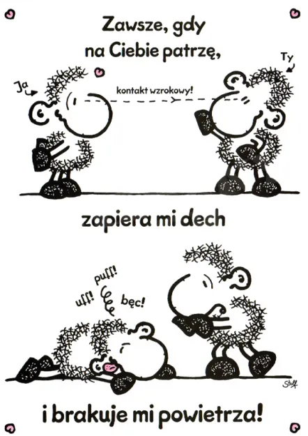 Karnet Sheepworld - Zawsze, gdy na Ciebie patrzę, zapiera mi dech i brakuje mi powietrza!