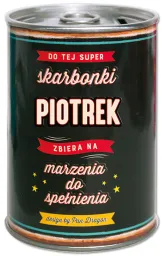 Puszka Skarbonka Vip - Piotrek - Do tej super skarbonki Piotrek zbiera na marzenia do spełnienia