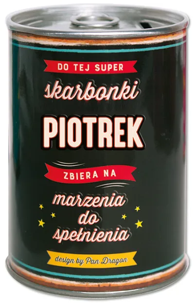 Puszka Skarbonka Vip - Piotrek - Do tej super skarbonki Piotrek zbiera na marzenia do spełnienia