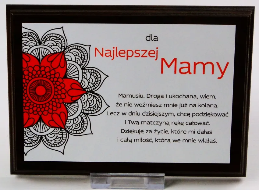 Dyplom na drewnie - Dla Najlepszej Mamy