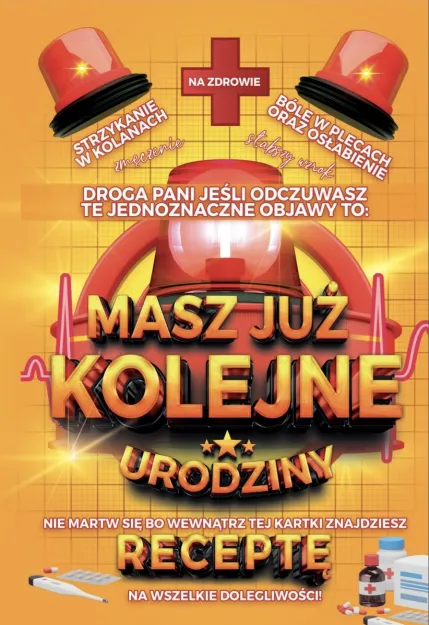 Karnet + recepta - Droga Pani masz już kolejne urodziny