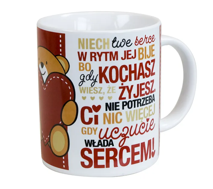 Kubek Kukartka - W dniu tak pięknym i wspaniałym życzę Tobie sercem całym ....