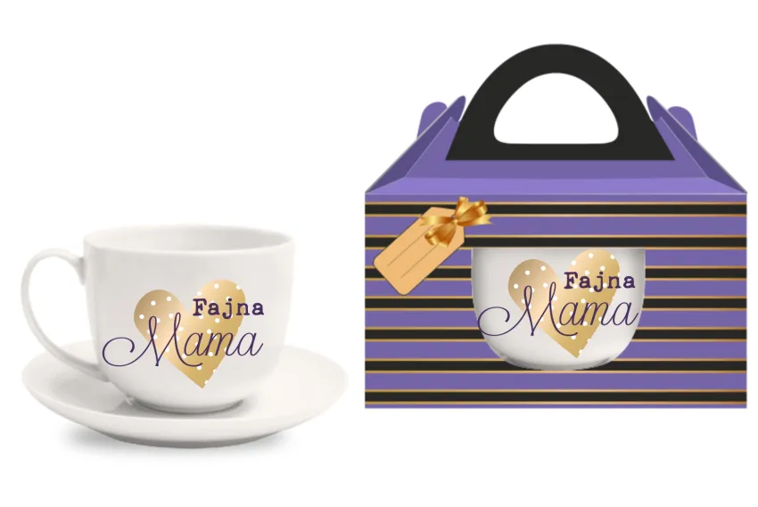 Filiżanka (400 ml) + spodek - Fajna Mama