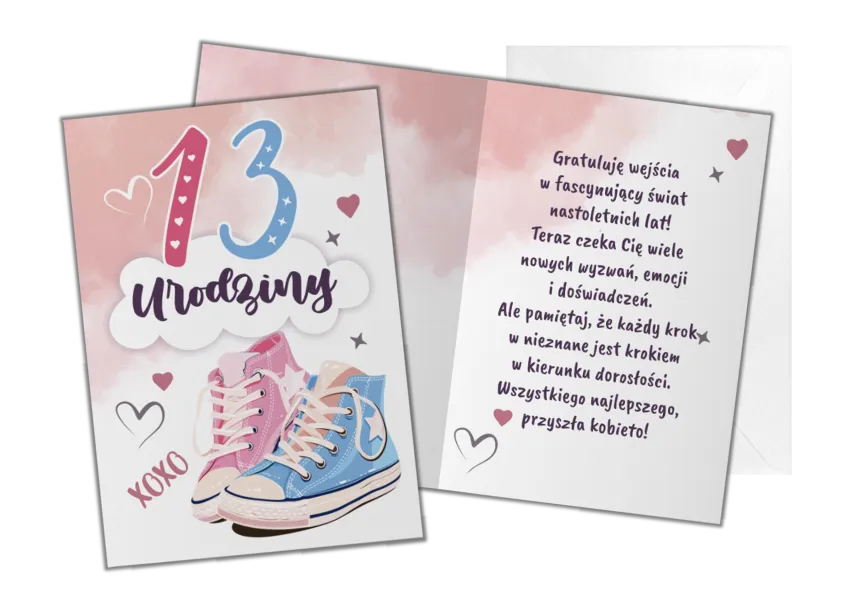 Karnet B6 - Twoja 13 Urodziny XOXO