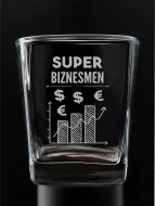 Szklanka whisky grawerowana - Super Biznesmen