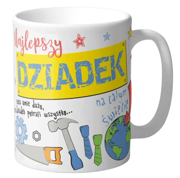 Kubek gigant Kukartka - Najlepszy Dziadek na całym świecie