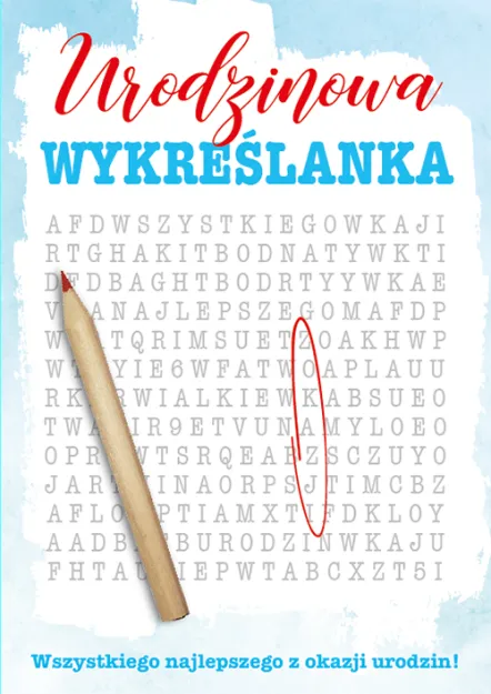 Karnet + ołówek - Urodzinowa wykreślanka. Wszystkiego najlepszego z okazji urodzin!